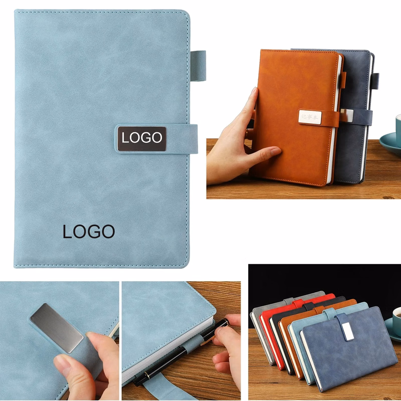 A5 Business Office Leather Magnetic Buckle Notepad