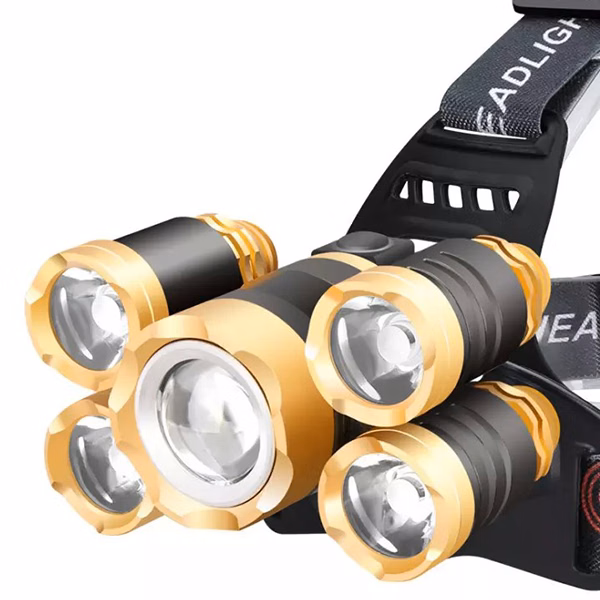 High quality 5 LED  Rechargeable  Headlamps Torch Light