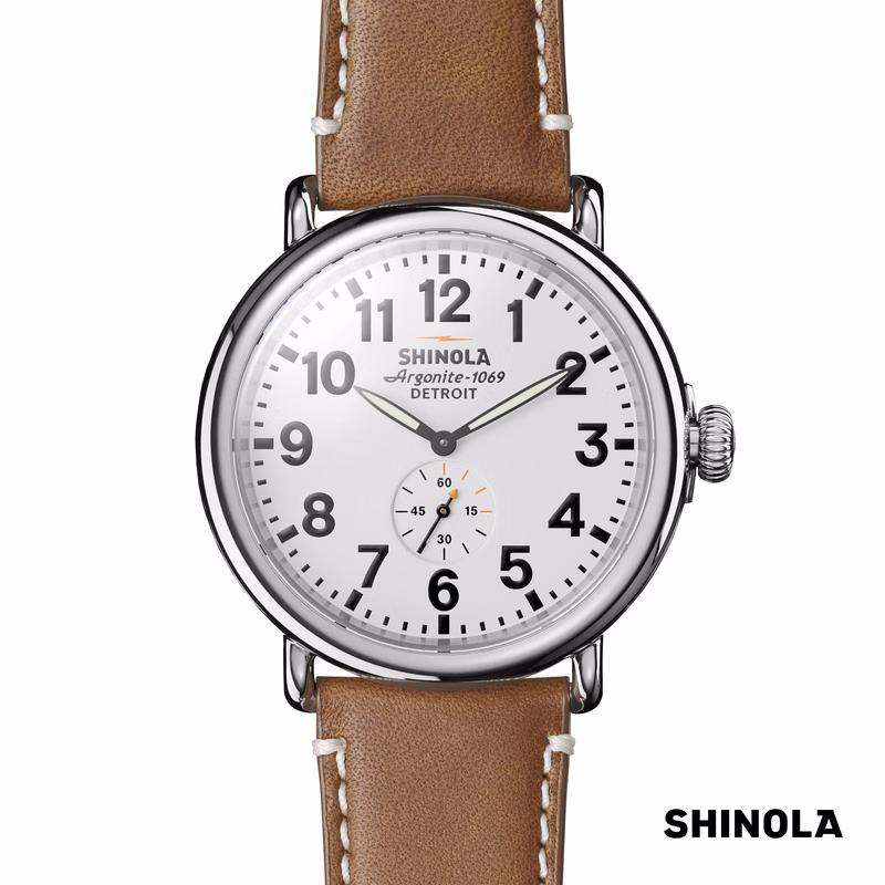 Shinola® Runwell Watch - White/Tan