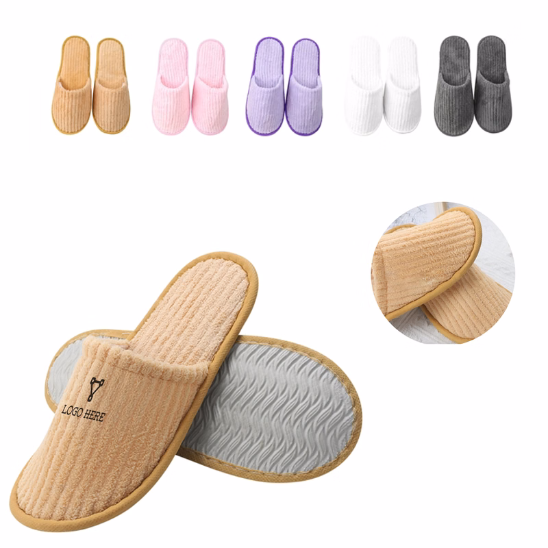 MOQ 200 Comfortable Non Slip Hotel Guest Room Slippers