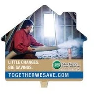 Stock House Shaped Hand Held Fan 1