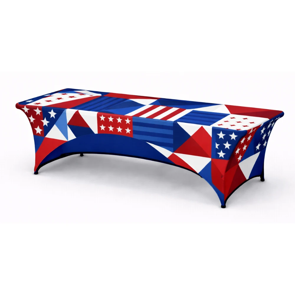 6ft Stretch Fitted Table Cover Open Back 1