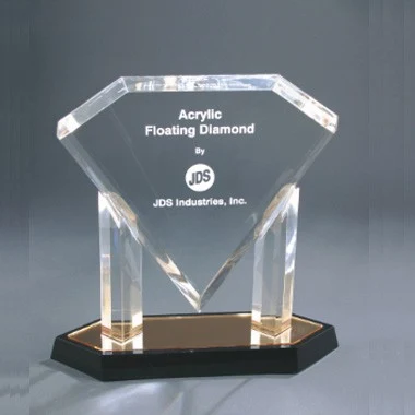11 Inch Gold Floating Diamond Acrylic Trophy 1