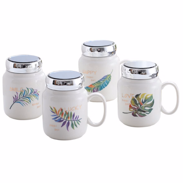 Mug with mirror creative office ceramic cup