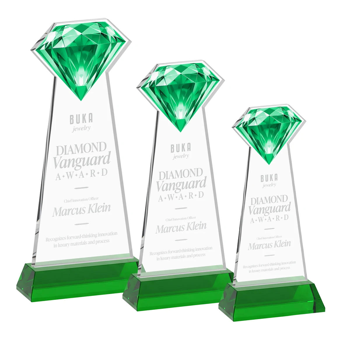 Gemstone Award on Hartford Base - Green 1
