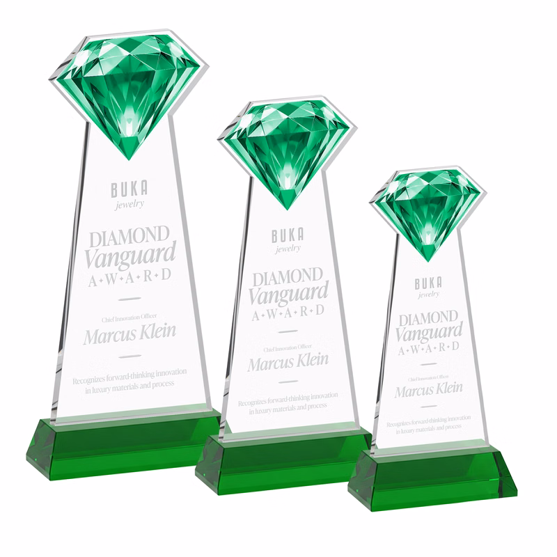 Gemstone Award on Hartford Base - Green