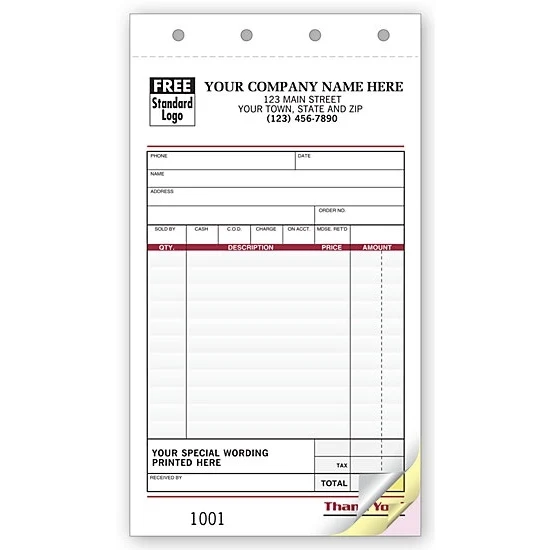 Sales Slips, With Special Wording 1