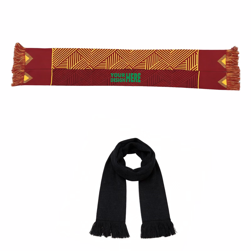 Knit Scarf with Jacquard Weave
