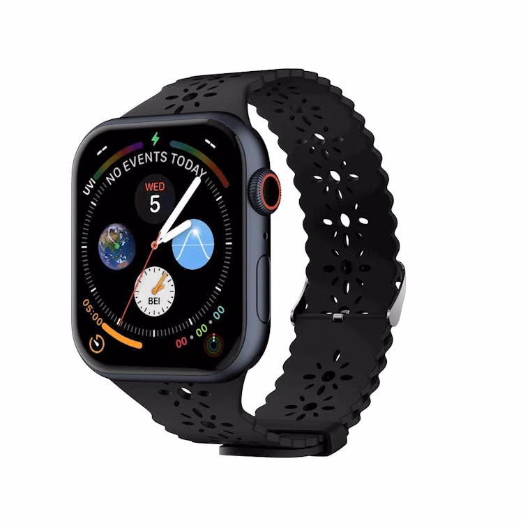 Apple Watch Lace Bands - Black Silicone 38mm/40mm/41mm