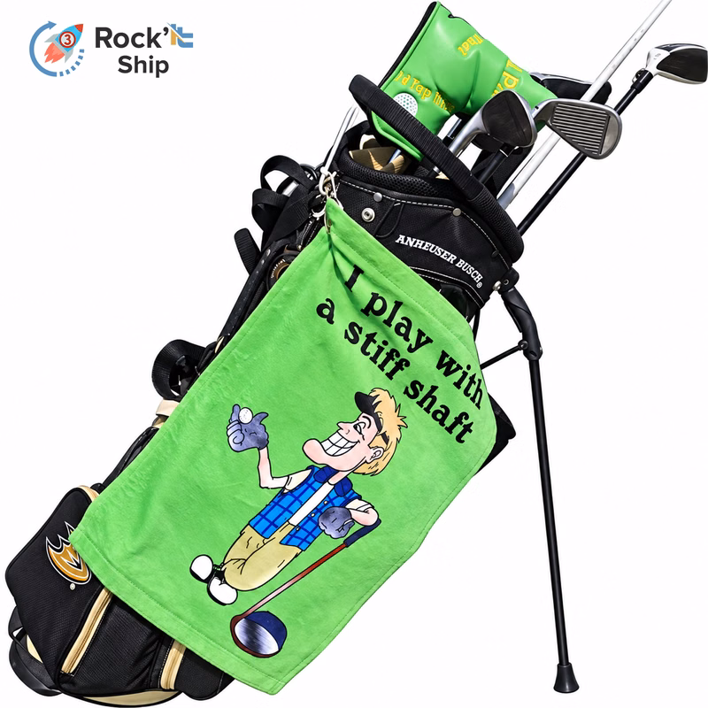 Rock'it 3-Day 12"x 20" Sublimated Microfiber Terry Golf Towel w/ Grommet & Carabiner