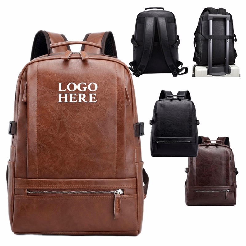 Business PU Leather Backpack