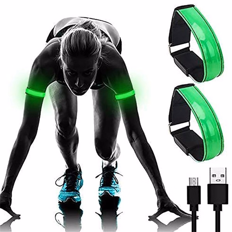 USB Chargable LED Sports Saftey Flashing Reflective Armband