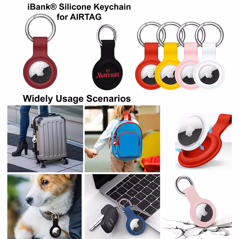 iBank ® Protective Silicone Keychain for AirTag – Soft-Touch Tracker Case & Secure Loop