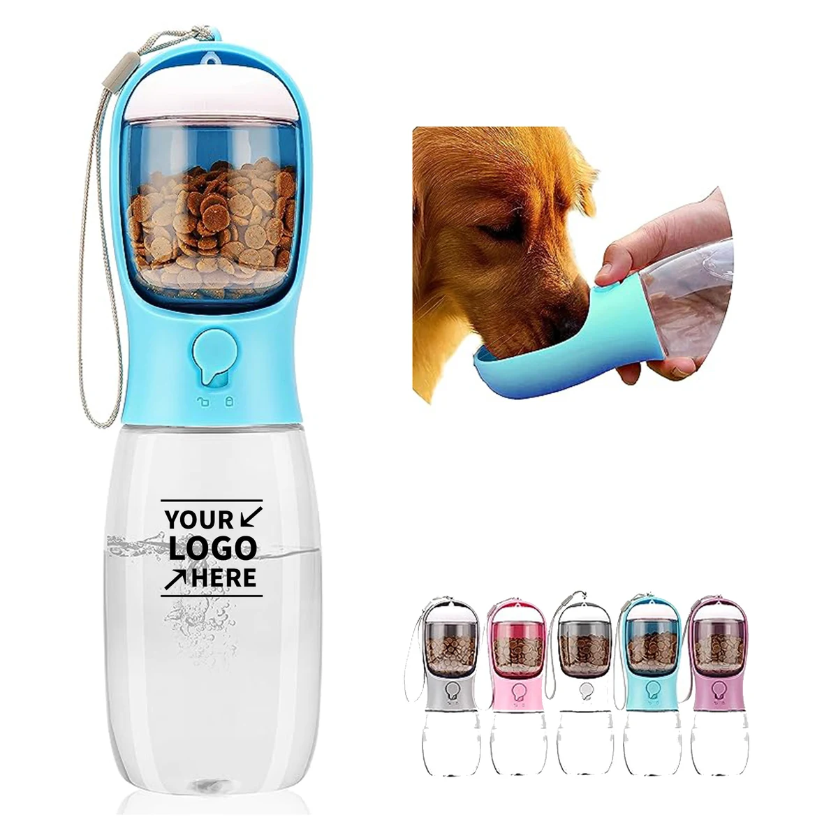Portable Pet Water Bottle with Food Container 1