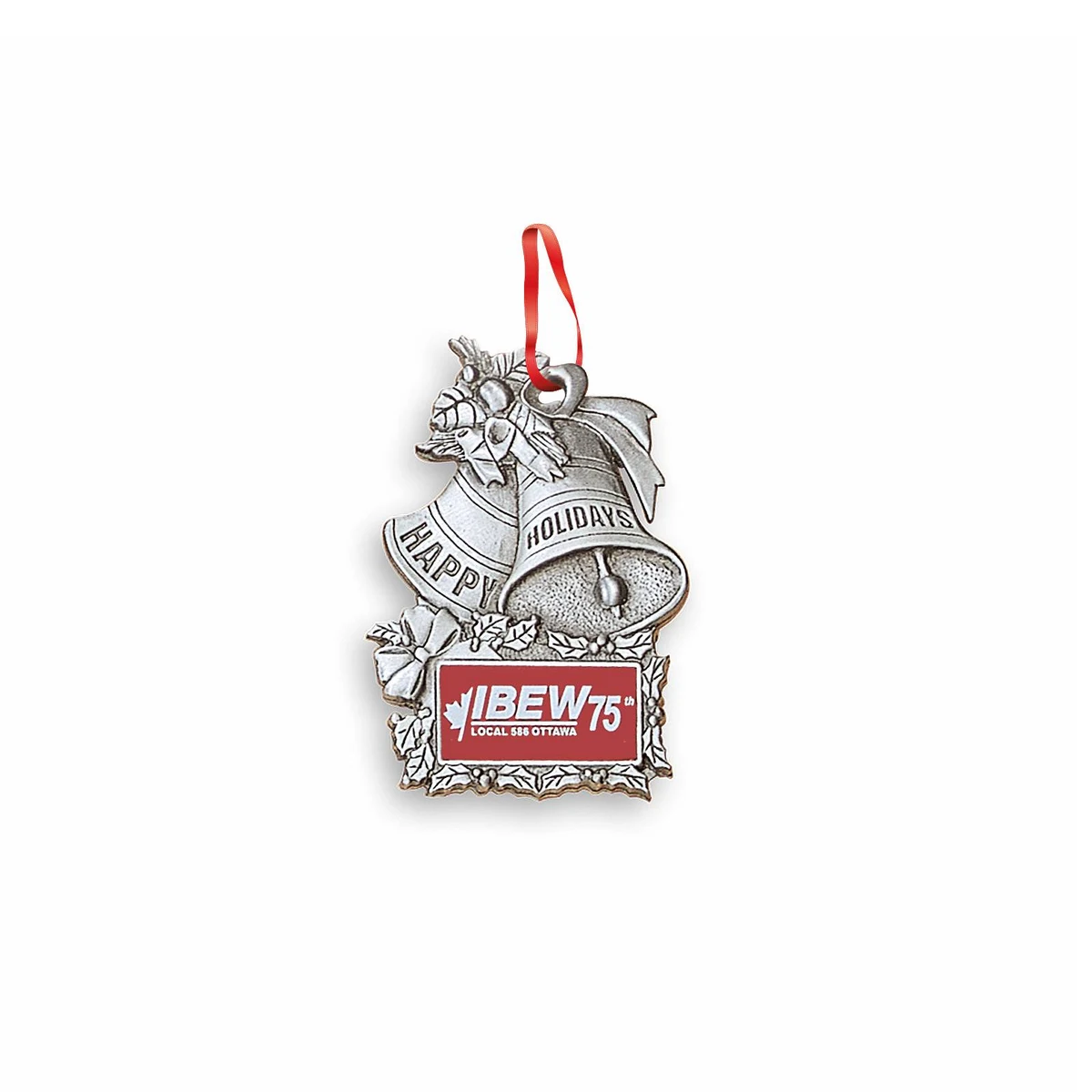 3D Ornament (2.5 x 1.75 inch Happy Holidays Bells) 1