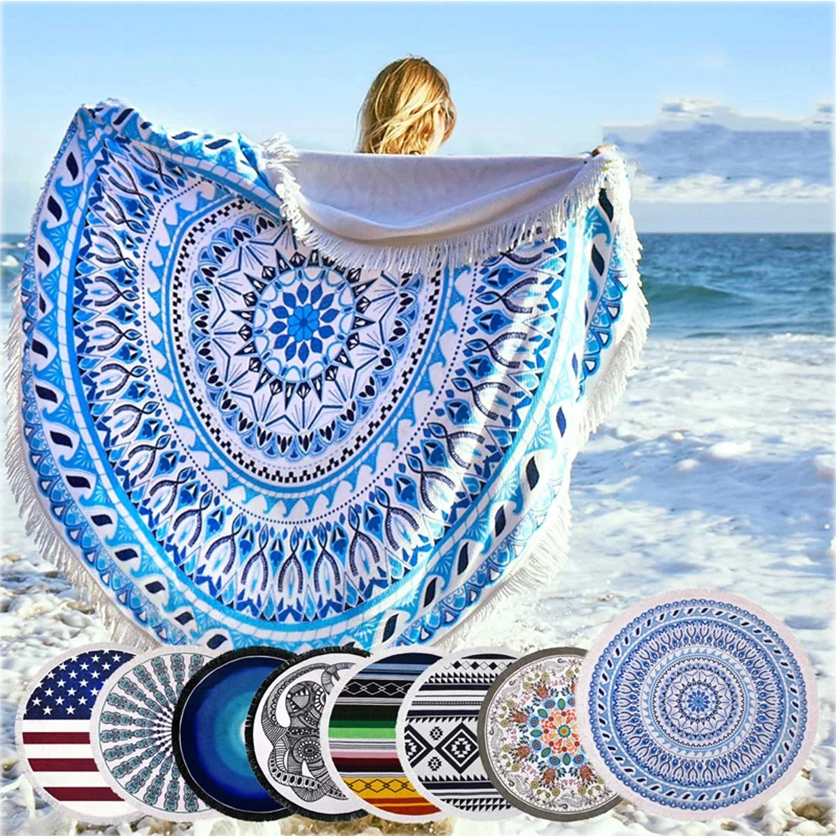 Custom Round Beach Towel 1