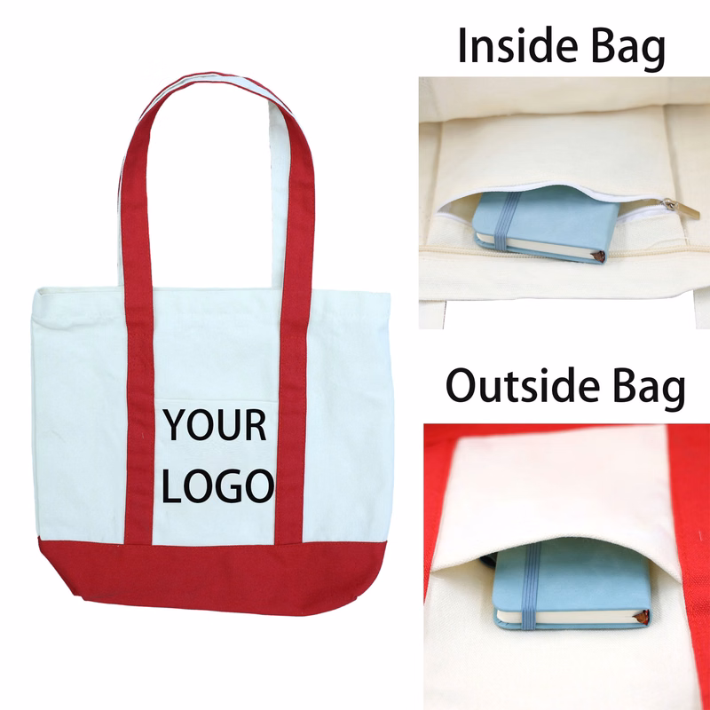 12oz Canvas Deluxe Pocket Tote Bag