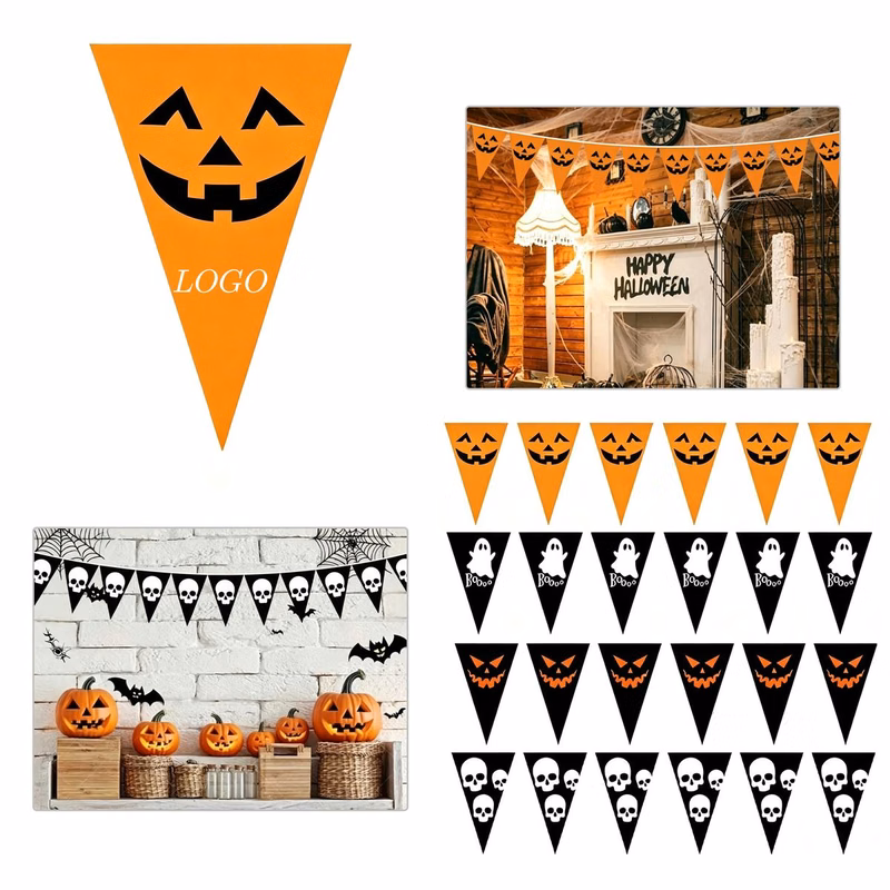 Custom Halloween Triangular Pennant String MOQ 50