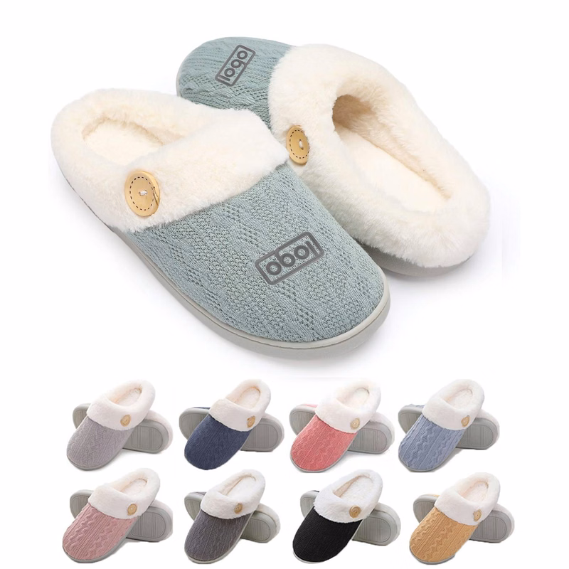 Non-Slip Outdoor Home Memory Cotton Warm Plush Slippers