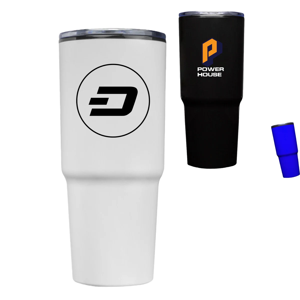 32 oz Double Wall Plastic Tumbler w/ Matching Slide Lid 1