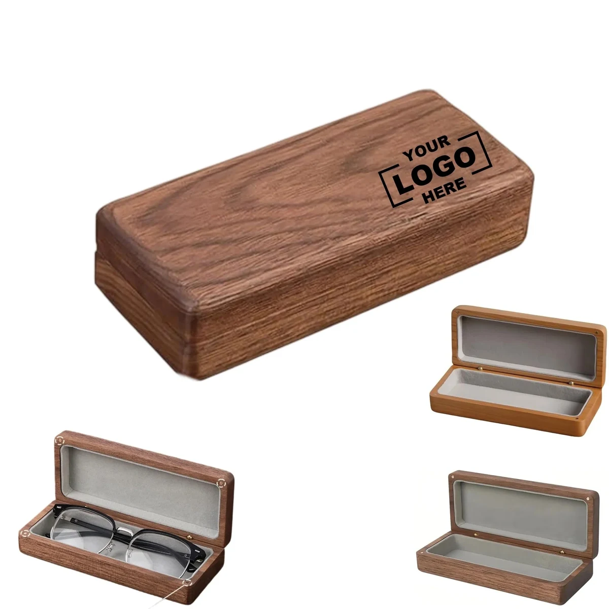 Magnetic Closure Solid Wood Glasses Case 1