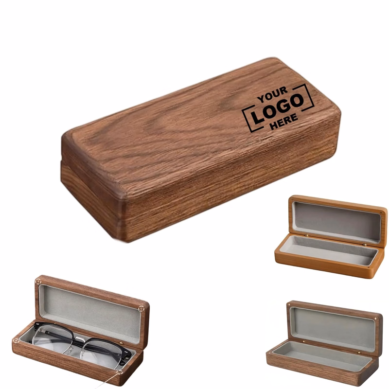 Magnetic Closure Solid Wood Glasses Case