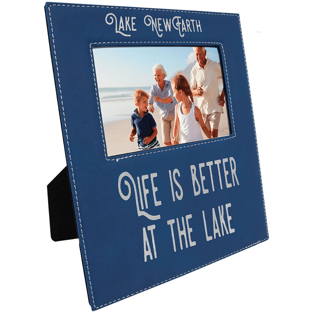 4" x 6" Blue & Silver Leatherette Photo Frame 1
