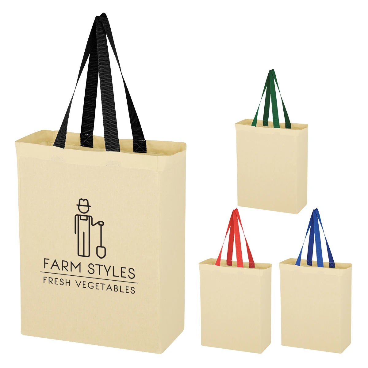 Natural Cotton Canvas Grocery Tote Bag, custom tote bag with logo imprint 1
