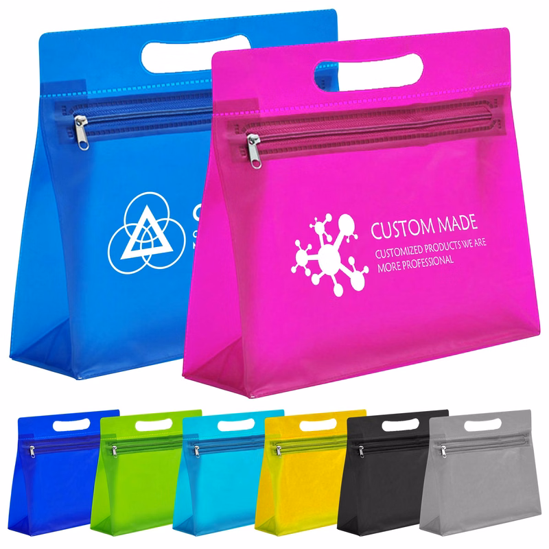 Zipper Vinyl Bag with Die Cut Handle