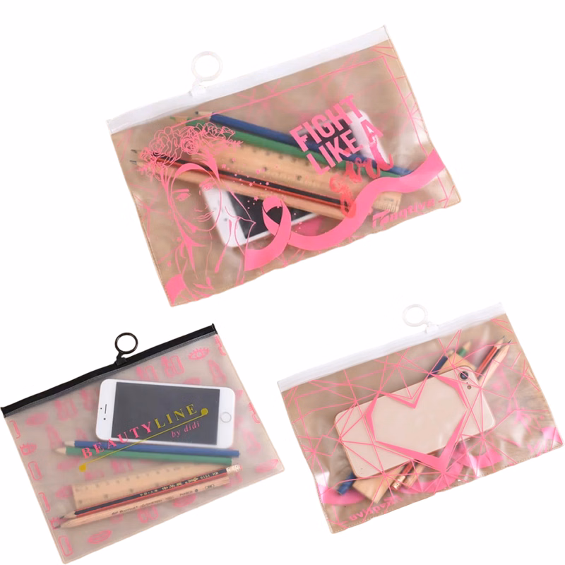 Frosted Zipper Color PVC Bag