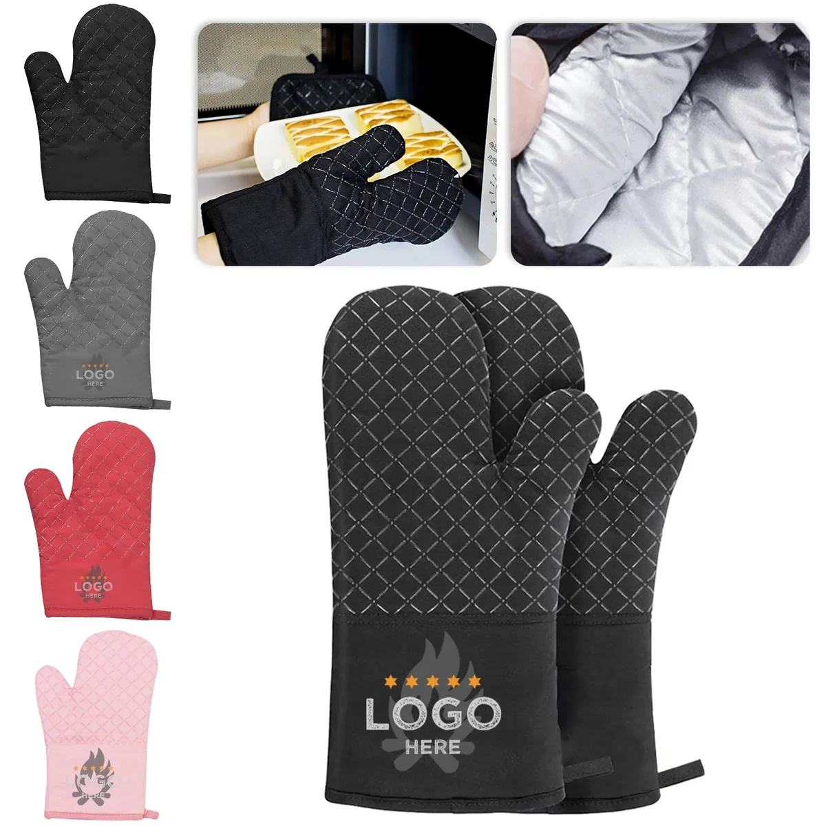 Silicone Non-Slip Long Oven Mitts 1