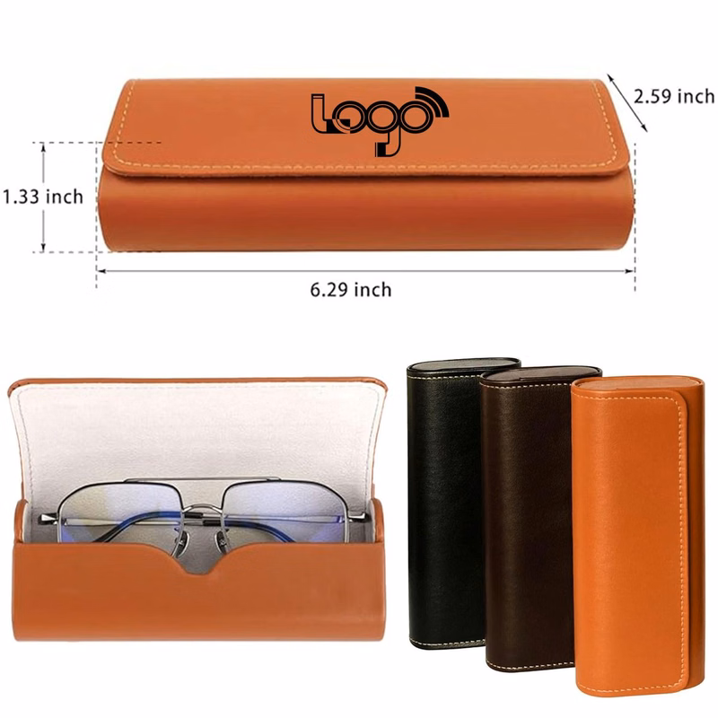 Portable PU Leather Hard Shell Eyeglasses Case