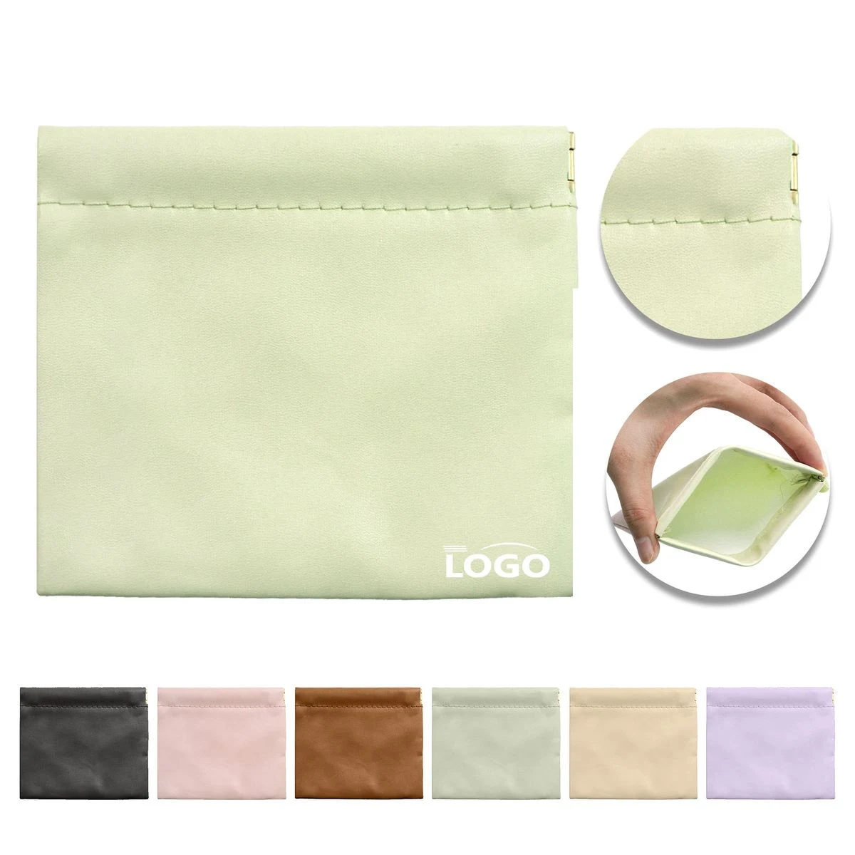 Leather Shrapnel Automatic Closing Storage Bag Pouch 1