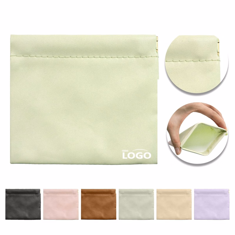 Leather Shrapnel Automatic Closing Storage Bag Pouch