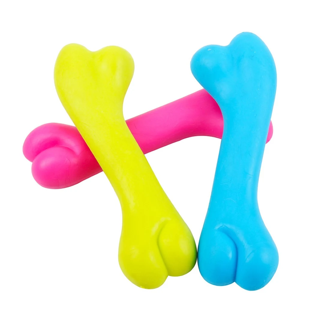 Rubber bite resistant bone type toy 1