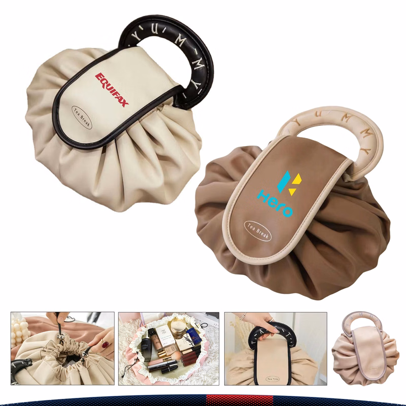 Drawstring PU Makeup Bag