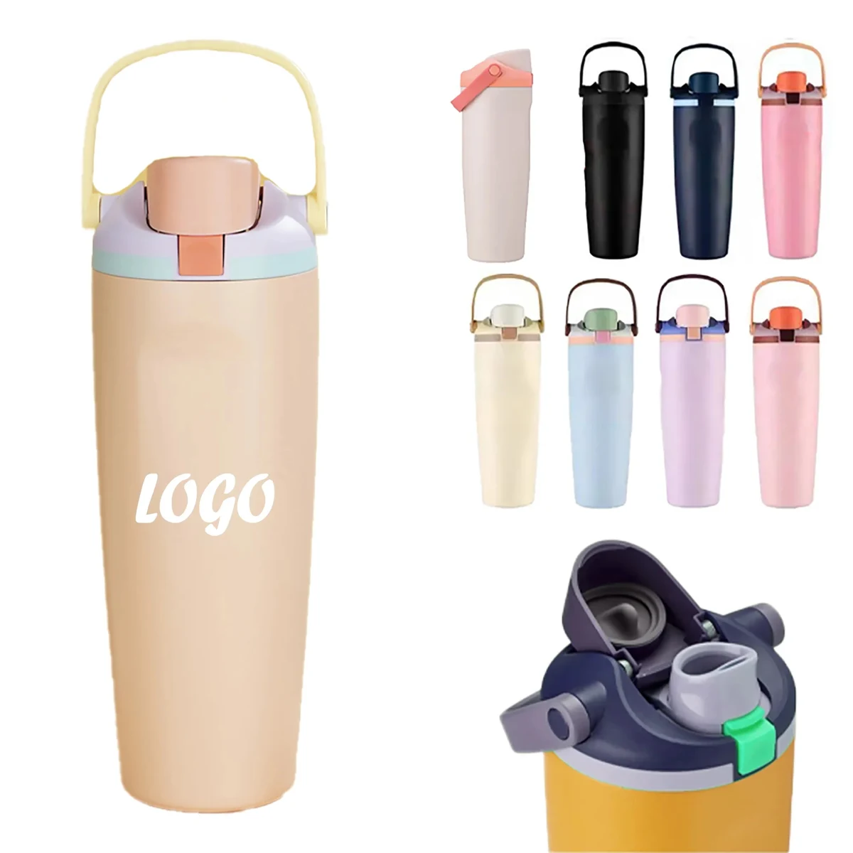 30oz Stainless Steel Water Bottle with Straw, custom water bottle with logo imprint 1