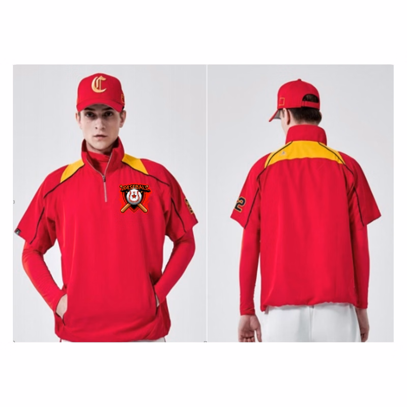 Premium Short Sleeve Quarter Zip Oxford Fabric Baseball