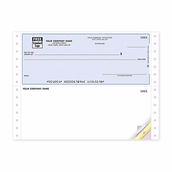 Continuous Top Multipurpose voucher check with lines