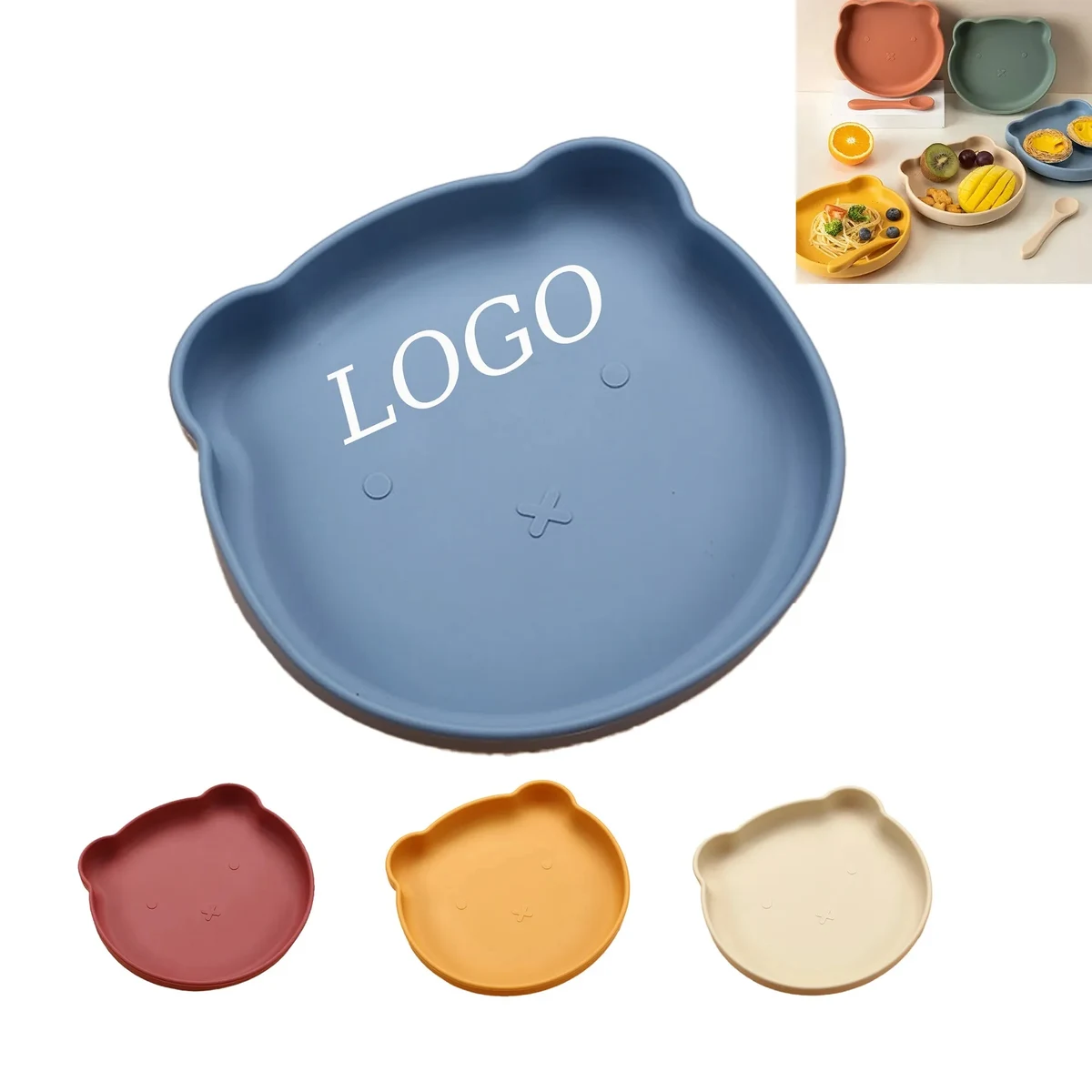 Food Grade Silicone Suction Cup Baby Plate 1