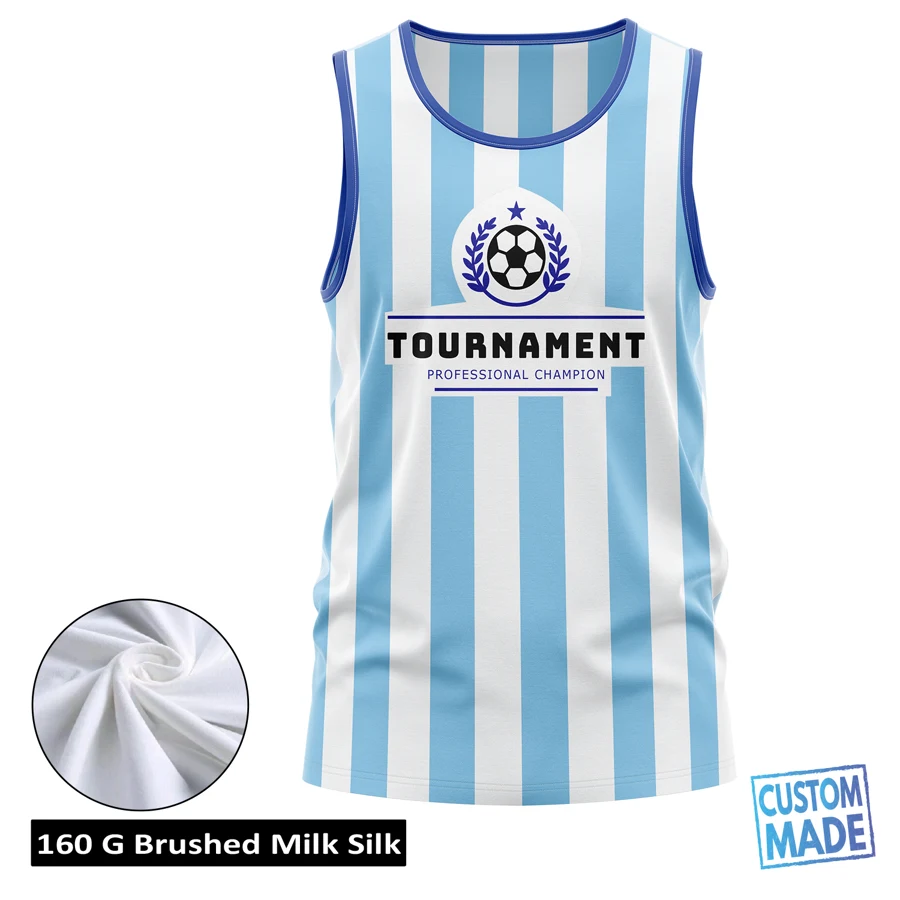 Unisex & Kids' Sublimation Jersey Style Tank Top - 160G Brushed Milk Silk 1