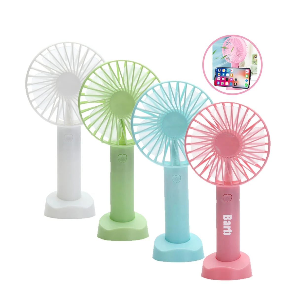 Mini USB Portable Handheld Fan with Phone Holder 1