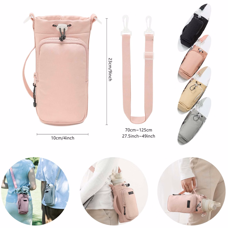 Water Bottle Carrier Bag with Phone Pocket