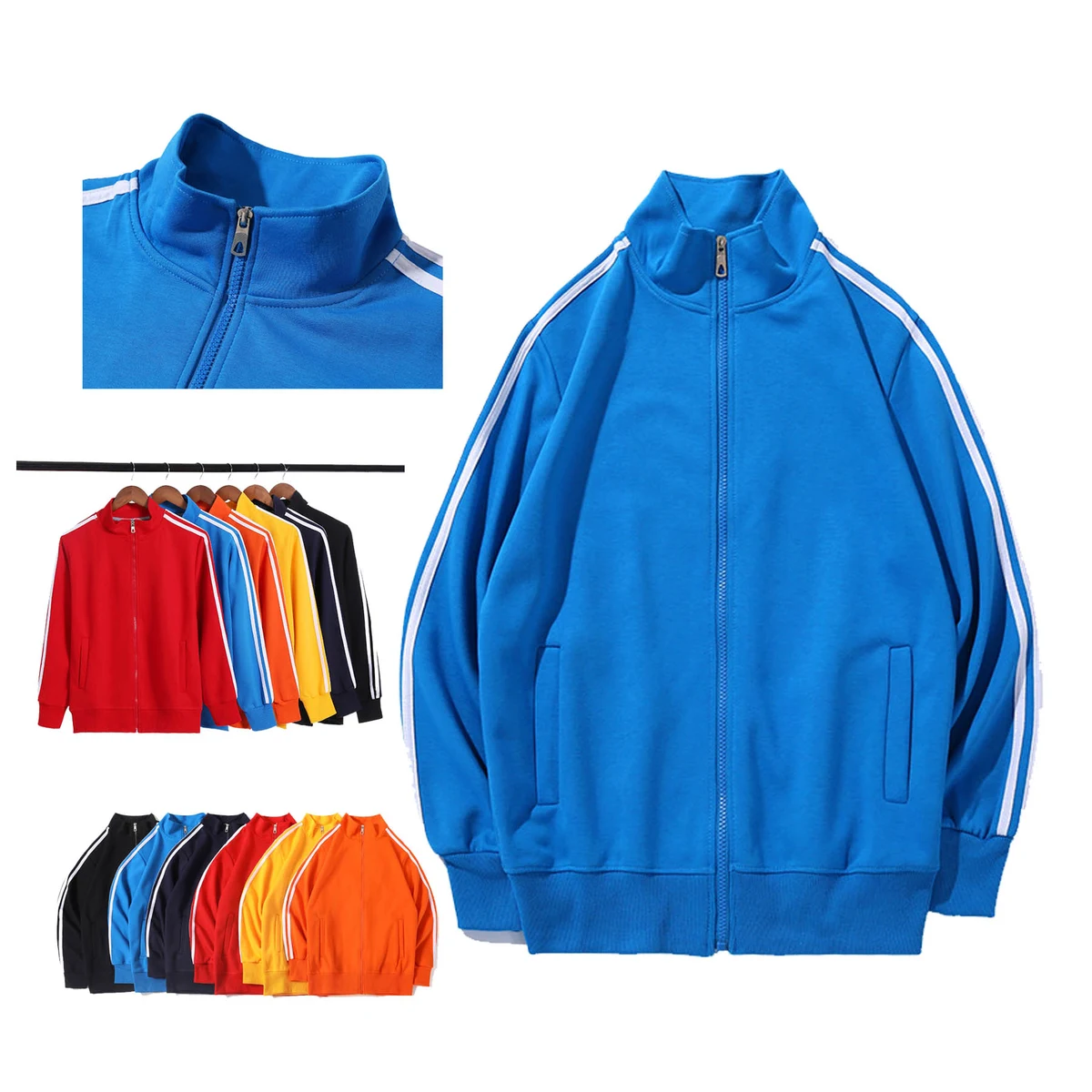Autumn and Winter Models Stand-up Collar Zipper Jacket 1