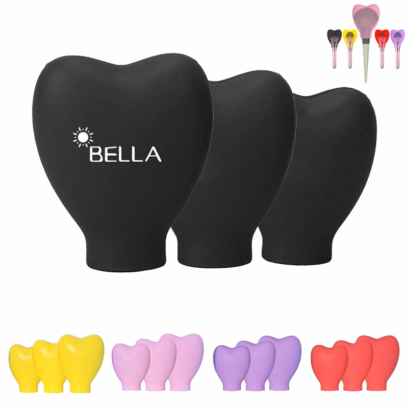 Silicone Heart Shaped Cosmetic Brush Guard Cap