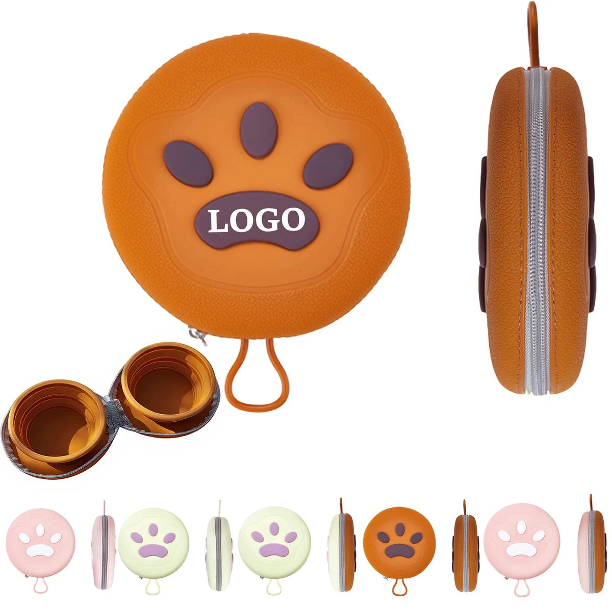 MOQ 5 Piece Dual Compartment Folding Silicone Pet Bowl 1