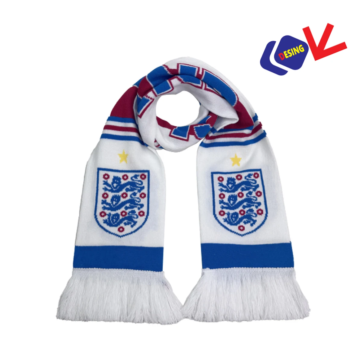 Soccer Scarves Stadium Knit Scarf With Fringe 1