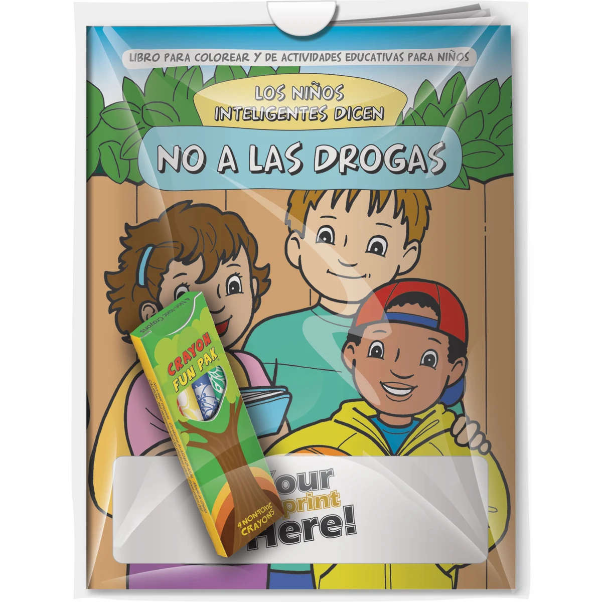 Combo Pack - CB1007s Coloring Book & 4-Pack of Crayons in a Poly Bag 1
