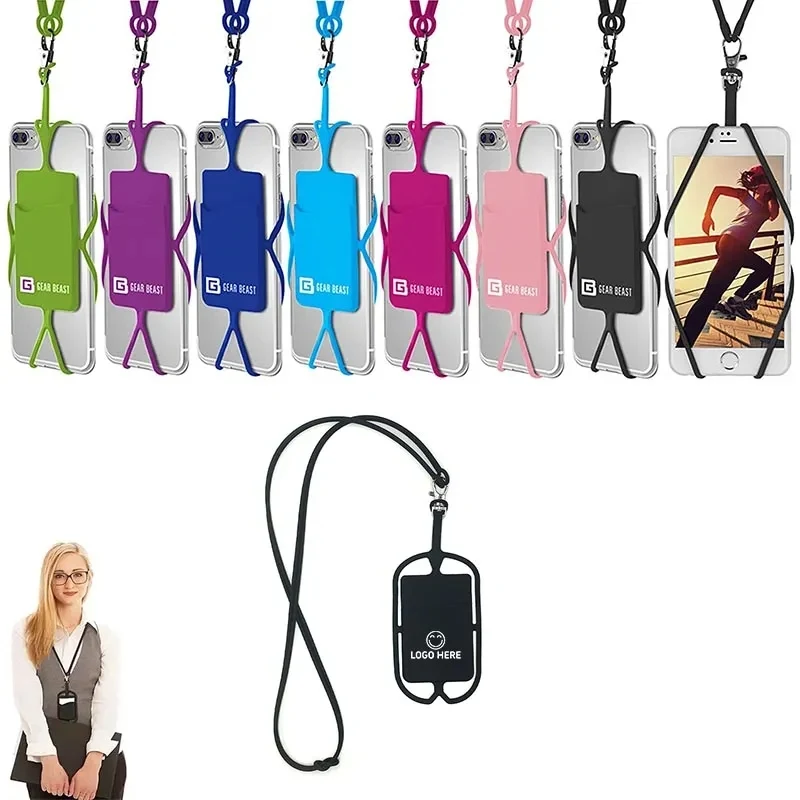 Silicone Lanyard With Phone Holder & Wallet 1