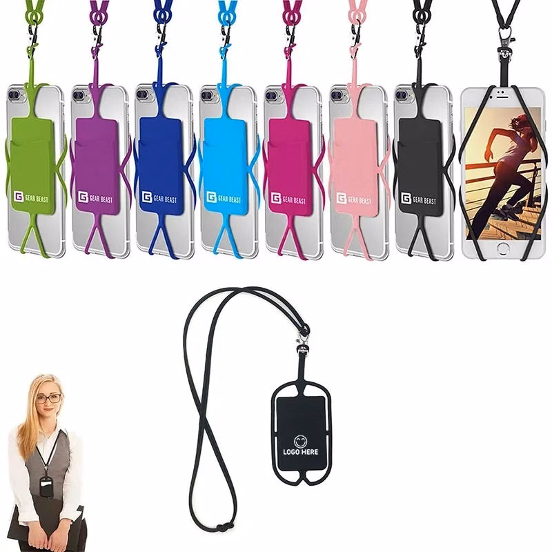 Silicone Lanyard With Phone Holder & Wallet